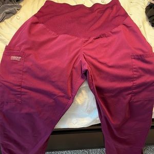 Maternity scrub bottoms maroon